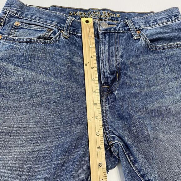 American Eagle Men's Bootcut Jeans Size 32X30 (Fit 32x29) Whiskered Cowboy - Picture 6 of 12